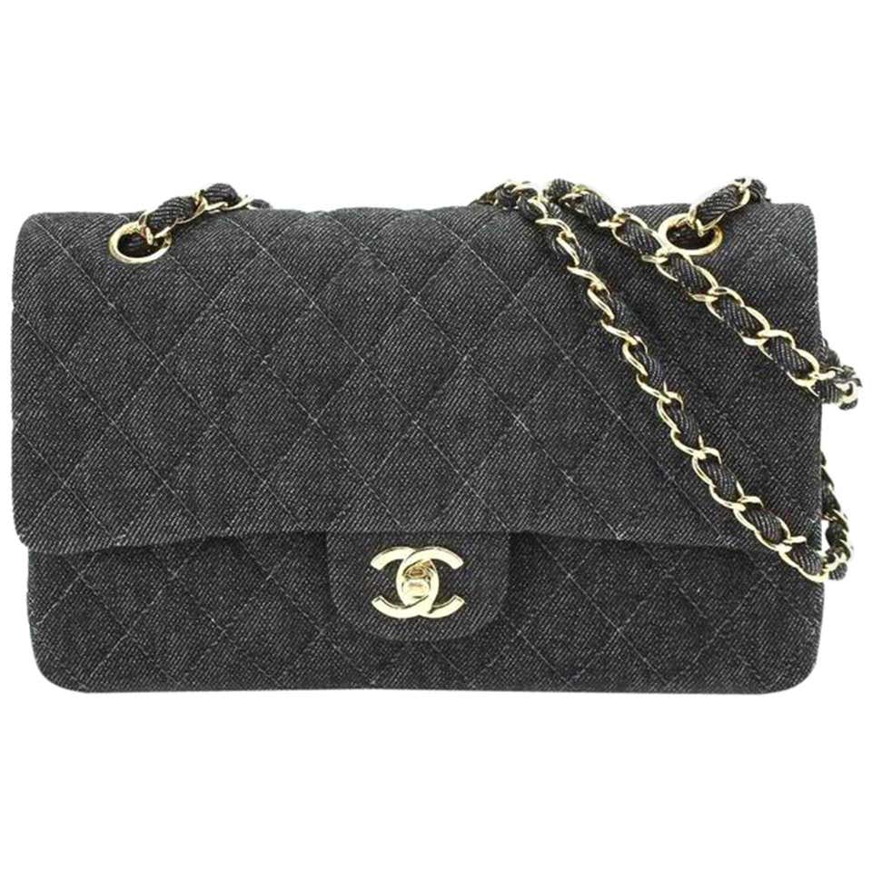 Chanel Classic Medium Denim Double Flap Bag at 1stDibs  chanel denim flap  bag, denim chanel bag, chanel denim classic flap