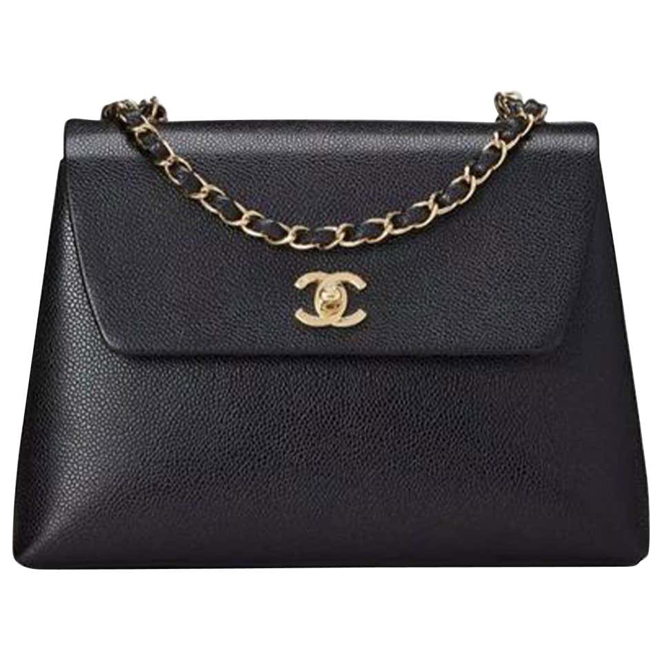 Chanel Vintage Trapezoid CC Flap Bag Leather Small at 1stDibs