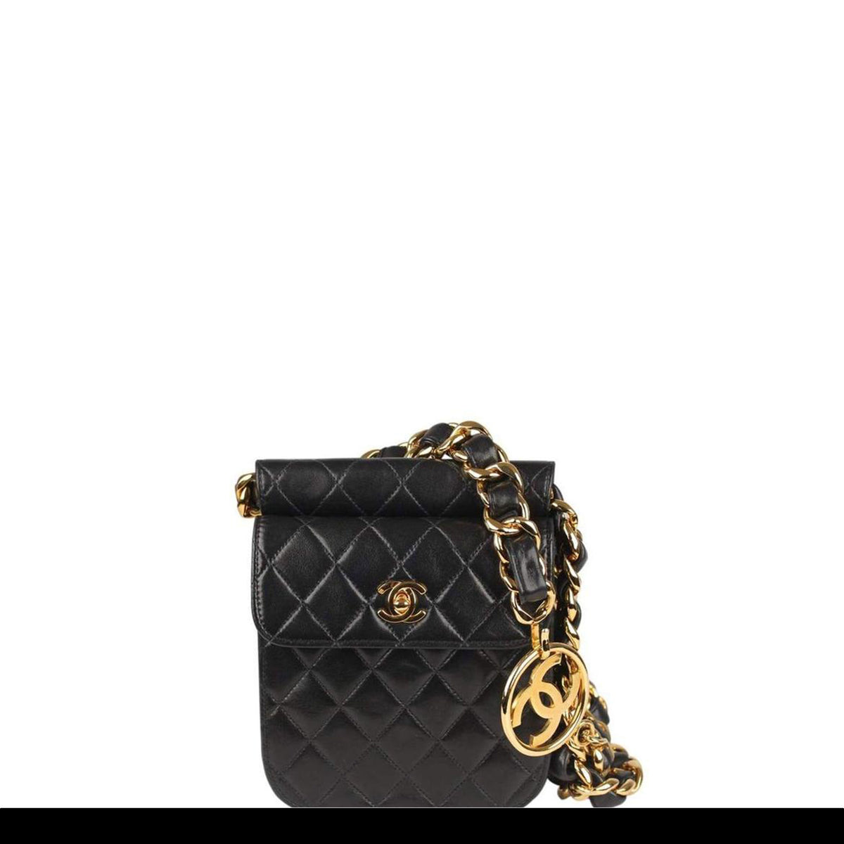 Sold at Auction: RARE C. 1990 CHANEL QUILTED LAMBSKIN BELT BAG