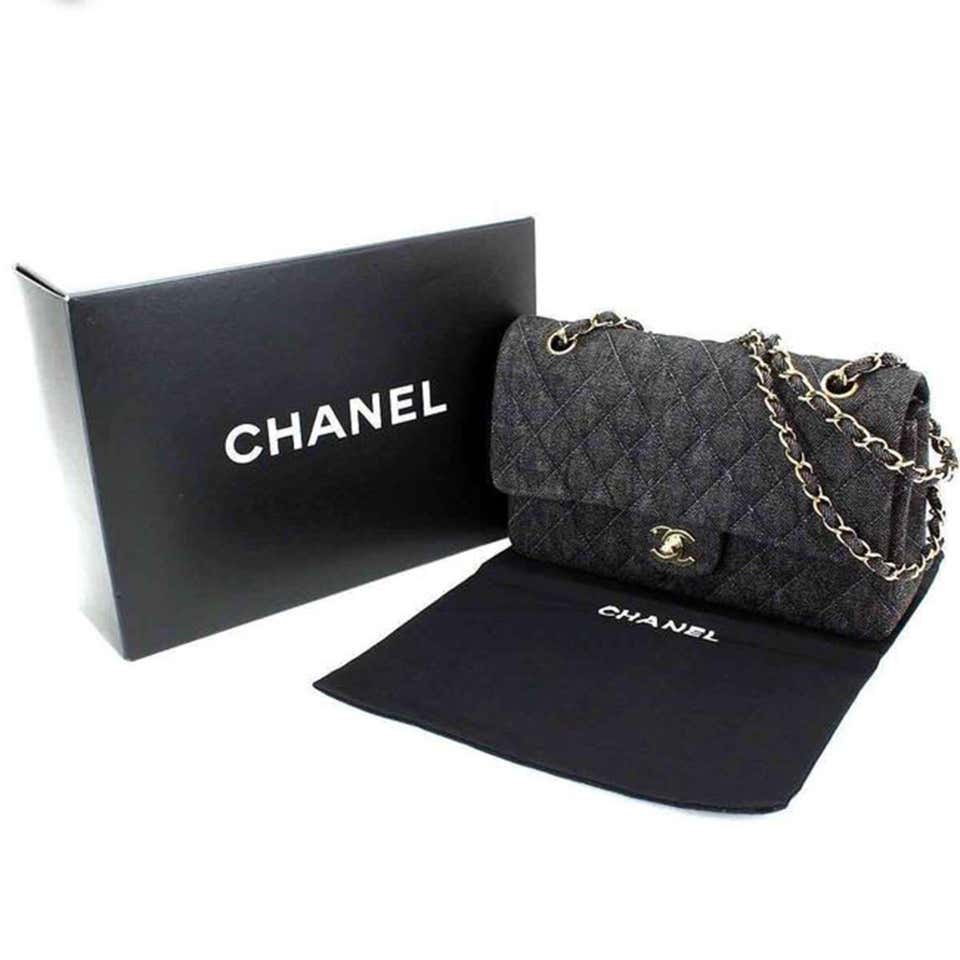 Chanel Classic Medium Denim Double Flap Bag at 1stDibs  chanel denim flap  bag, denim chanel bag, chanel denim classic flap