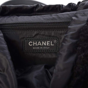 Chanel Wool Nylon Quilted Coco Neige Black Backpack