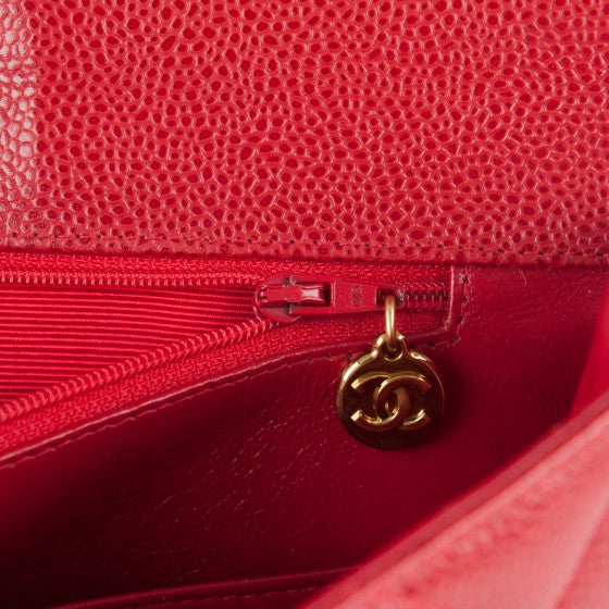 Chanel Red Caviar Vintage Briefcase