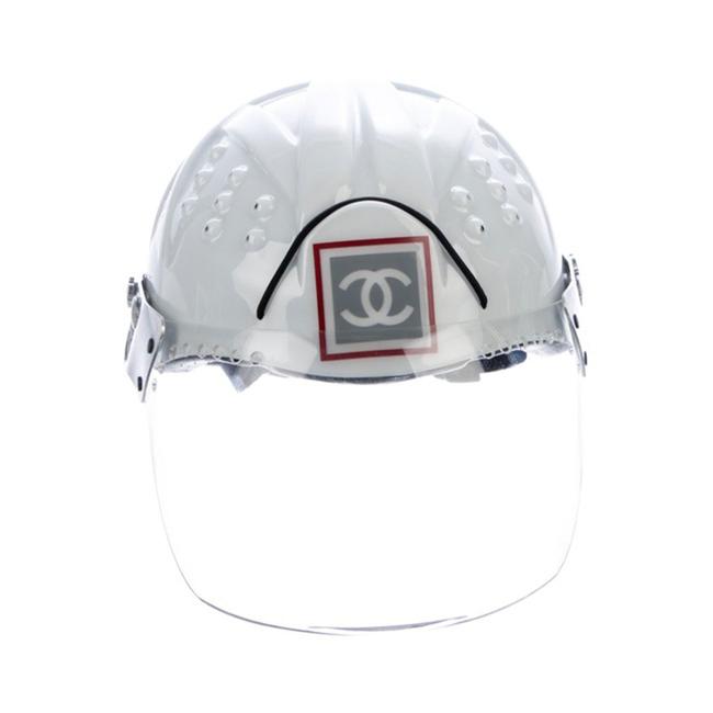 Chanel White Logo Vintage Helmet Limited Edition Novelty Ski Helmet