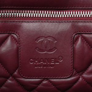 Chanel 2008 Cocoon Reversible Large Black Red Lambskin Travel Tote Carry On Bag