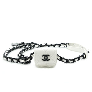 Chanel 2020 White Caviar Quilted Micro Mini Flap Waist Belt Bag Black Hardware