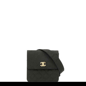 Chanel 1990 Vintage Diamond Quilted Belt Waist Mini Classic Flap Bag