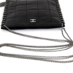 Chanel 2002 Vintage Edgy Punk Fringe Chain Quilted Mini Tote Crossbody Bag