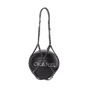 Chanel Black Lambskin Chain Net Collectors Basketball
