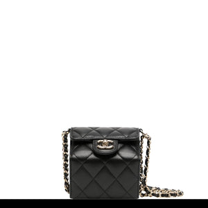 Chanel Rare Roll Up Accordion Mini Flap Bag Jewelry Box Quilted Leather Bag
