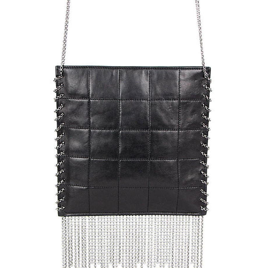 Chanel 2002 Vintage Edgy Punk Fringe Chain Quilted Mini Tote Crossbody Bag