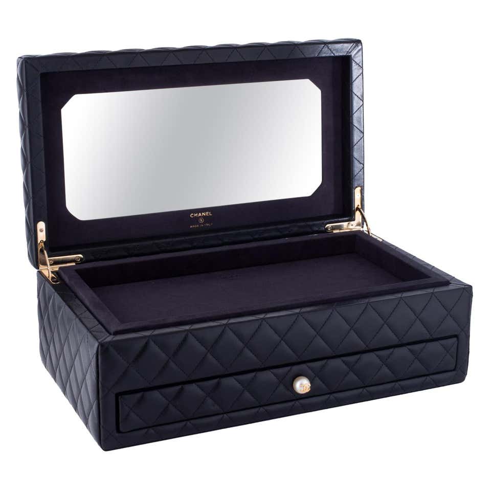 Chanel Limited Edition Black Vanity Case Rare Home Decor Jewelry Box ...