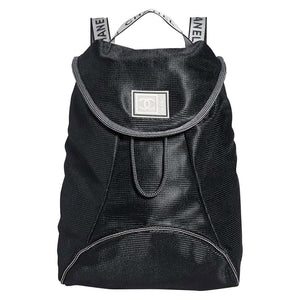 Chanel Vintage Rare Mini Mesh Sport Gym Black Microfiber Nylon Backpack
