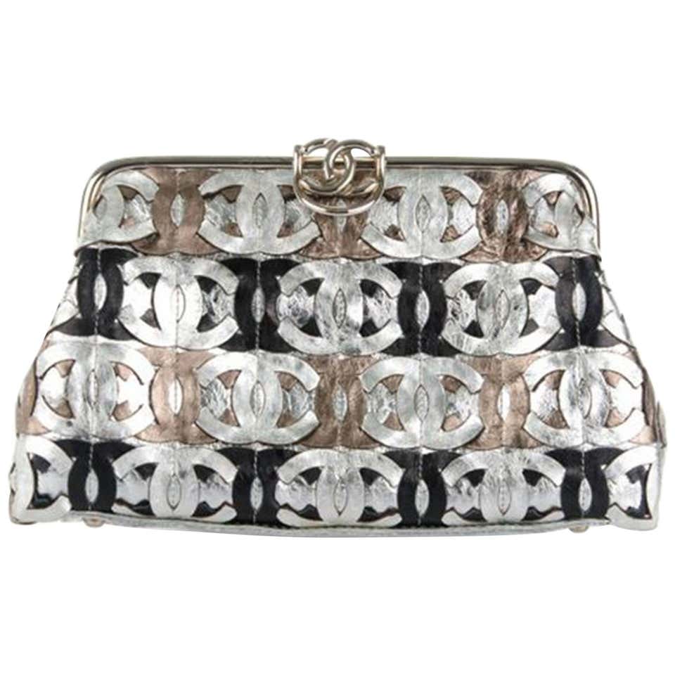 Chanel Laser Etched Multi CC Limited Edition Metallic Silver