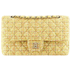 Chanel Classic Flap 2.55 Reissue Fall 2014 Yellow Tweed Shoulder Bag
