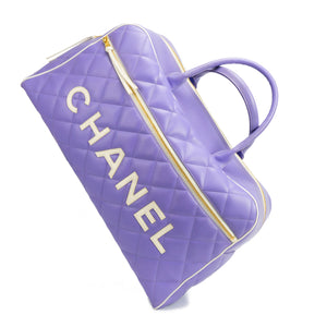 Chanel Purple Vintage Overnight Duffel Bag