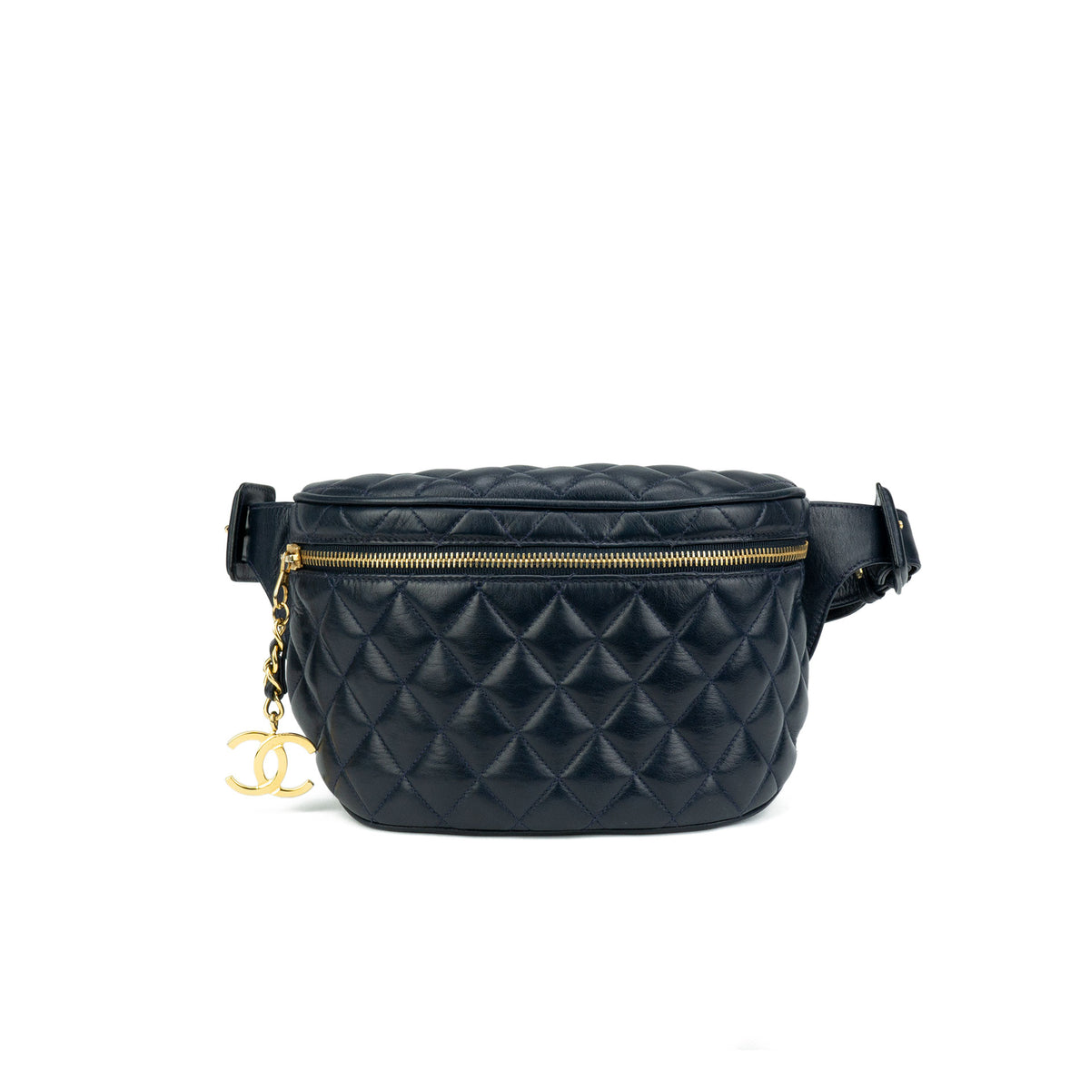 Chanel Navy Quilted Lambskin Vintage Fanny Pack
