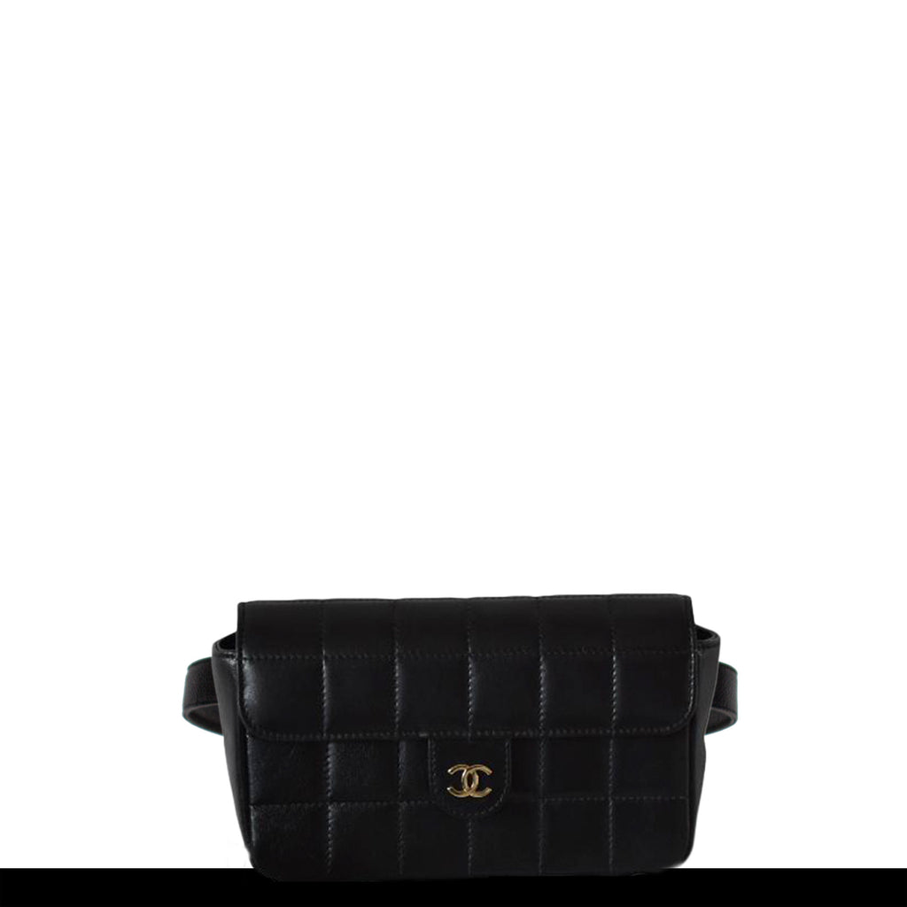 Chanel Bum Rare Vintage Mini 1997 Fanny Pack Waist Belt Pouch Black  Lambskin Bag