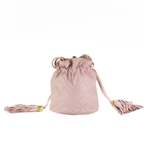 Chanel Pink Lambskin Mini Vintage Drawstring