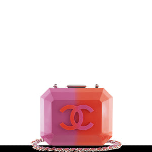 Chanel Ombre Pink Resin Plexiglass Minaudière Clutch