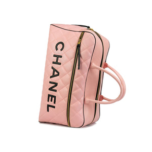 Chanel Pink Vintage Overnight Duffel Bag