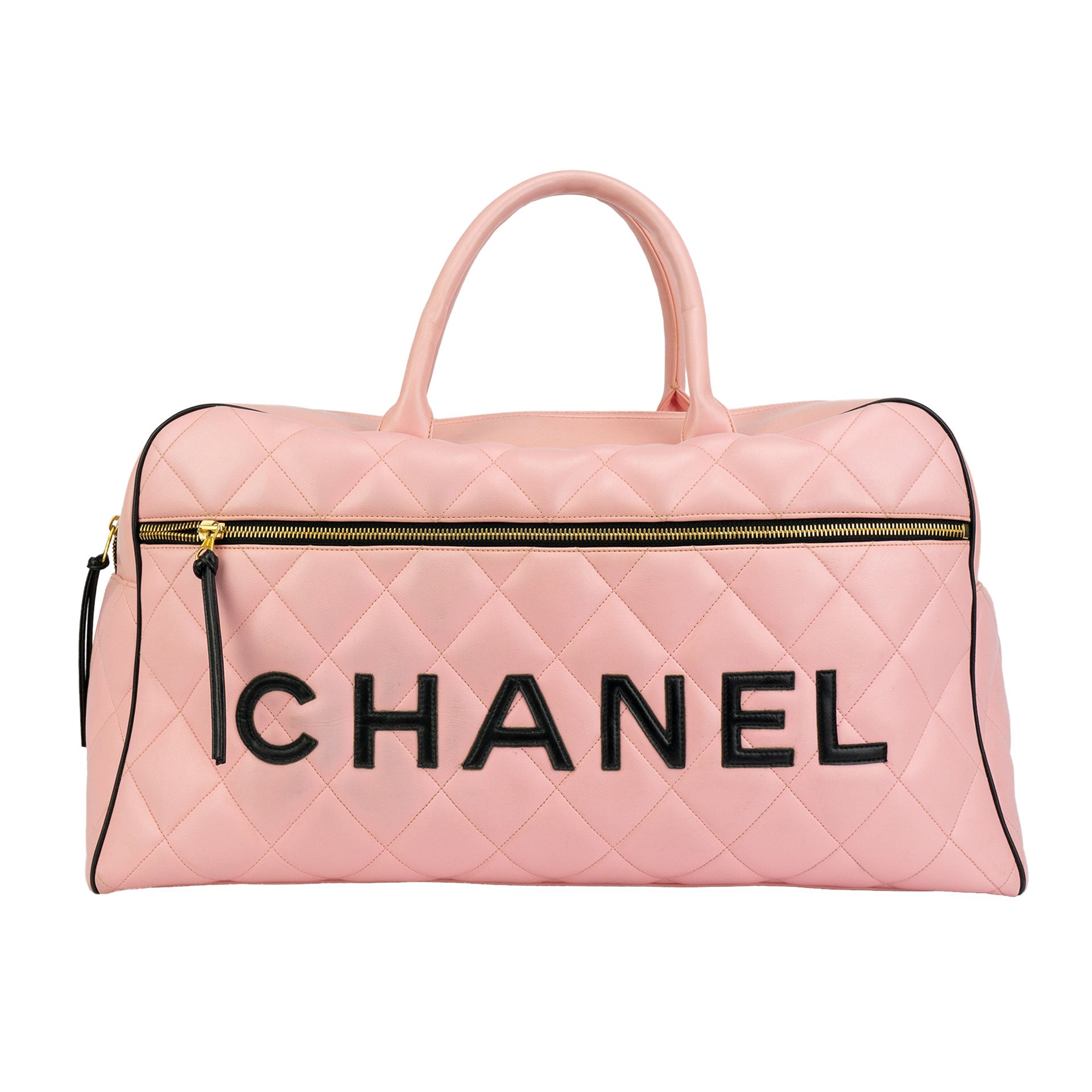 Chanel Pink Vintage Overnight Duffel Bag  House of Carver