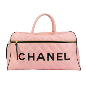 Chanel Pink Vintage Overnight Duffel Bag