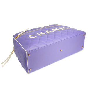 Chanel Purple Vintage Overnight Duffel Bag