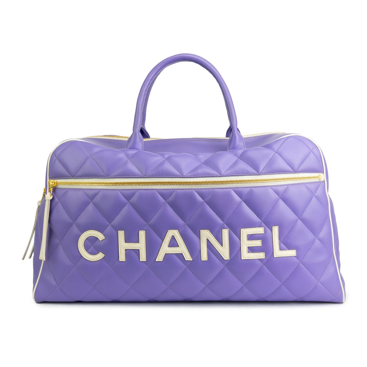 Chanel Purple Vintage Overnight Duffel Bag