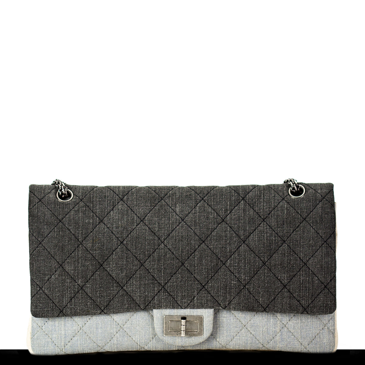 Chanel Large Grey Reissue Canvas Denim Double Flap Bag – House of Carver