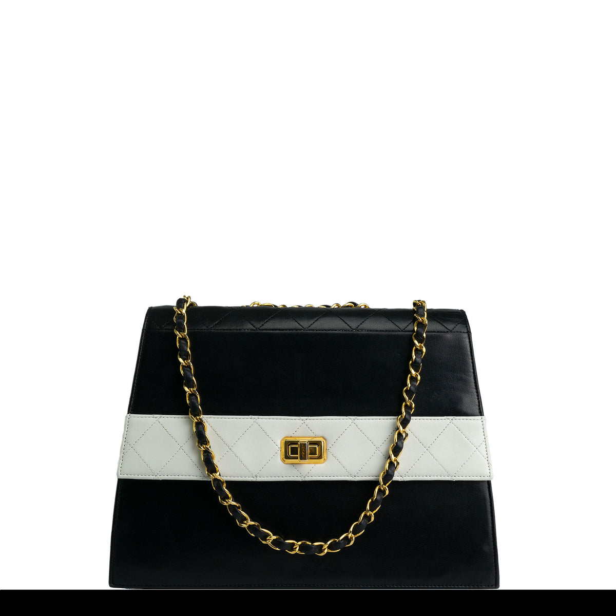Chanel Two Tone Black and White Vintage Flap Bag – House of Carver