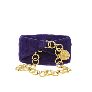 Chanel Regal Purple Rare Vintage 90's Velvet Quilted Medallion Fanny Pack