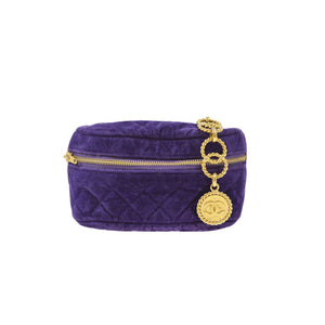 Chanel Regal Purple Rare Vintage 90's Velvet Quilted Medallion Fanny Pack
