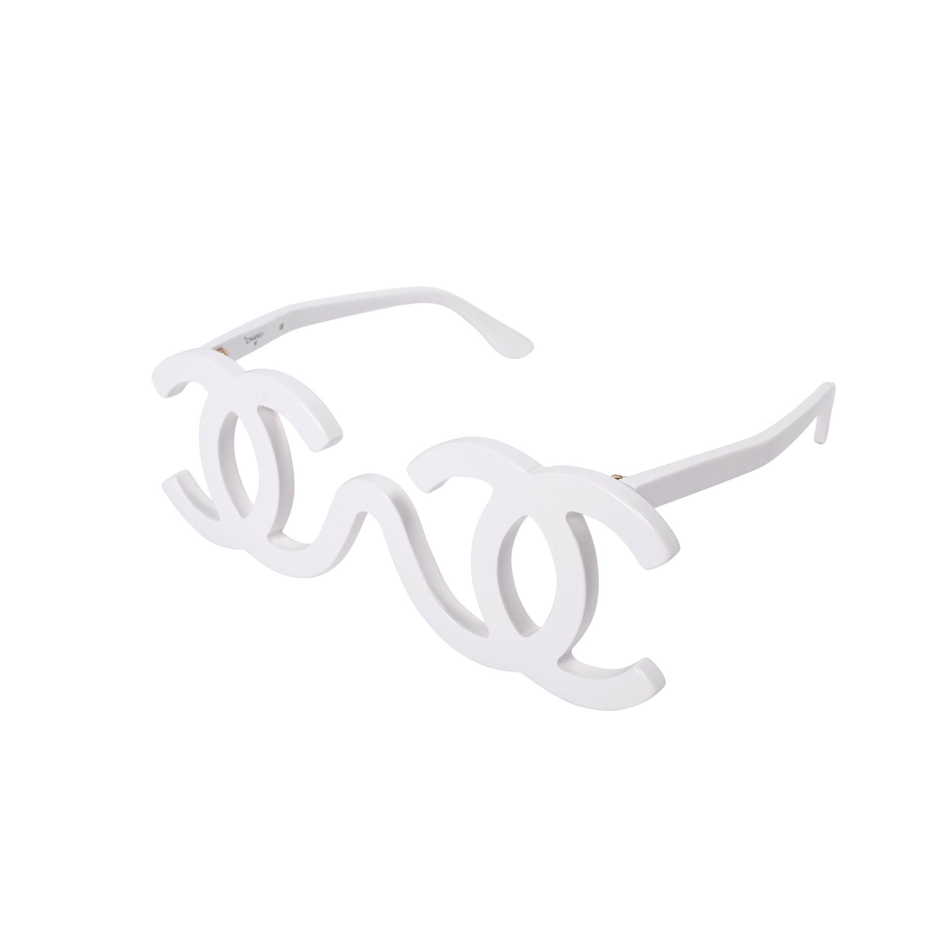 Chanel Rare White Vintage 90's CC Paris Sunglasses