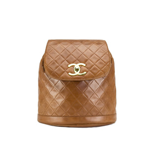 Chanel Cognac Lambskin Quilted Vintage Backpack – House of Carver
