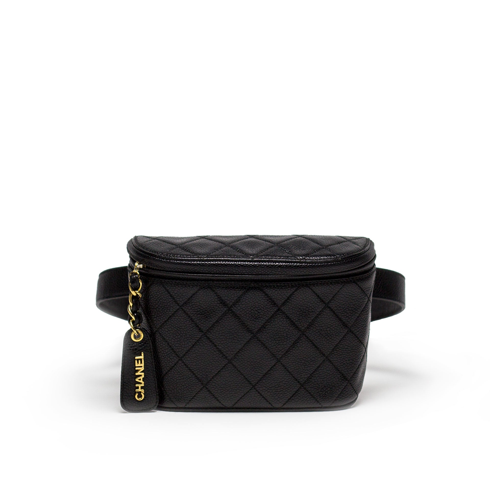 Chanel Belt Bag Rare Vintage 90s Mini Fanny Pack Waist Black Leather  Baguette