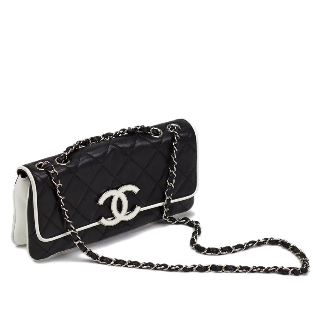 white and black chanel purse