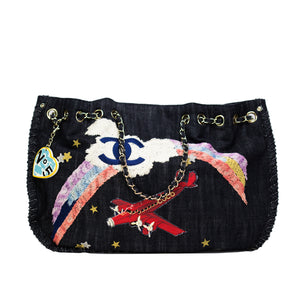 Chanel Denim Pouch - 3 For Sale on 1stDibs
