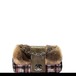Chanel Fur and Tweed Exotic Classic Small Flap