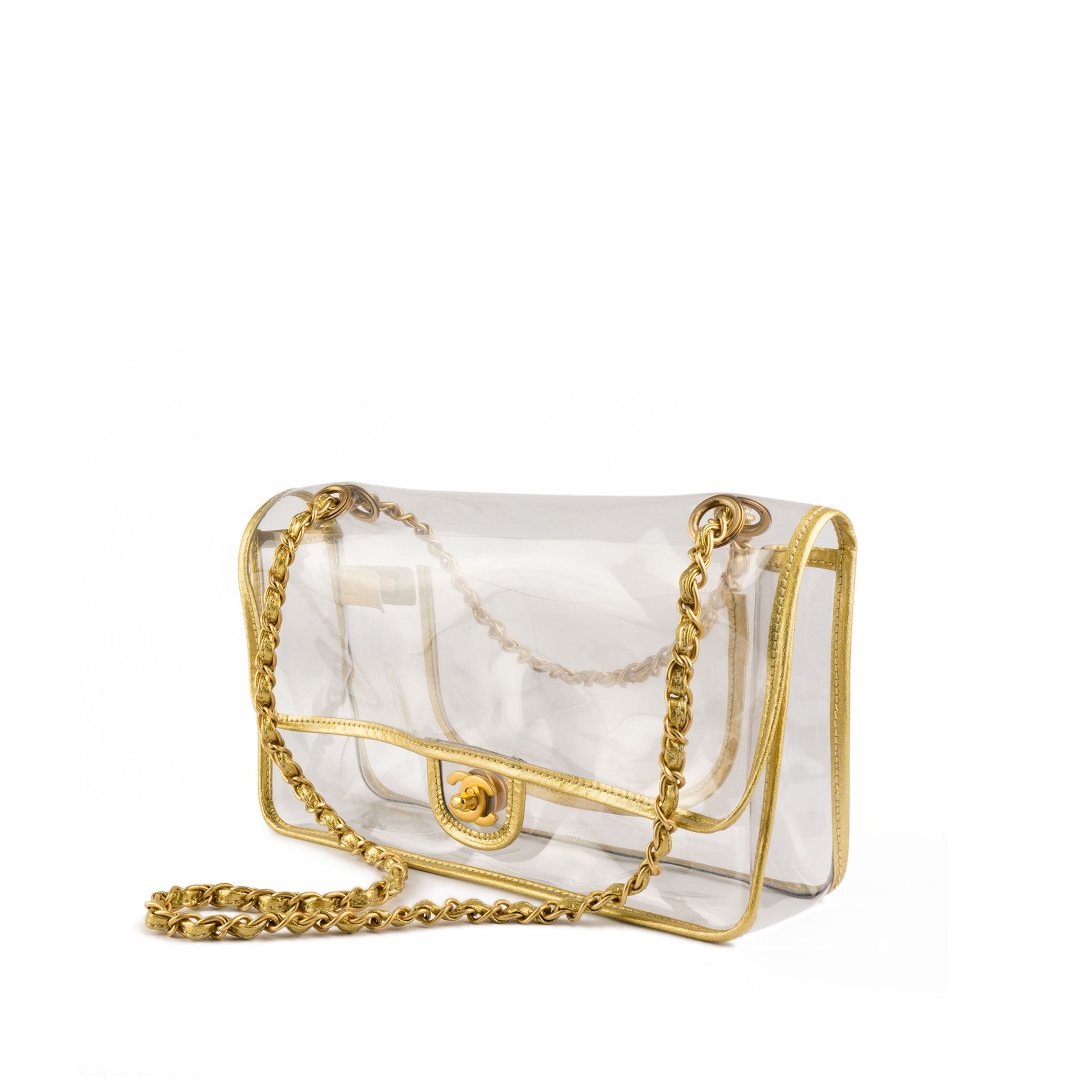 Chanel Classic Flap Naked Beauty Lock Clear Transparent PVC Crossbody Bag