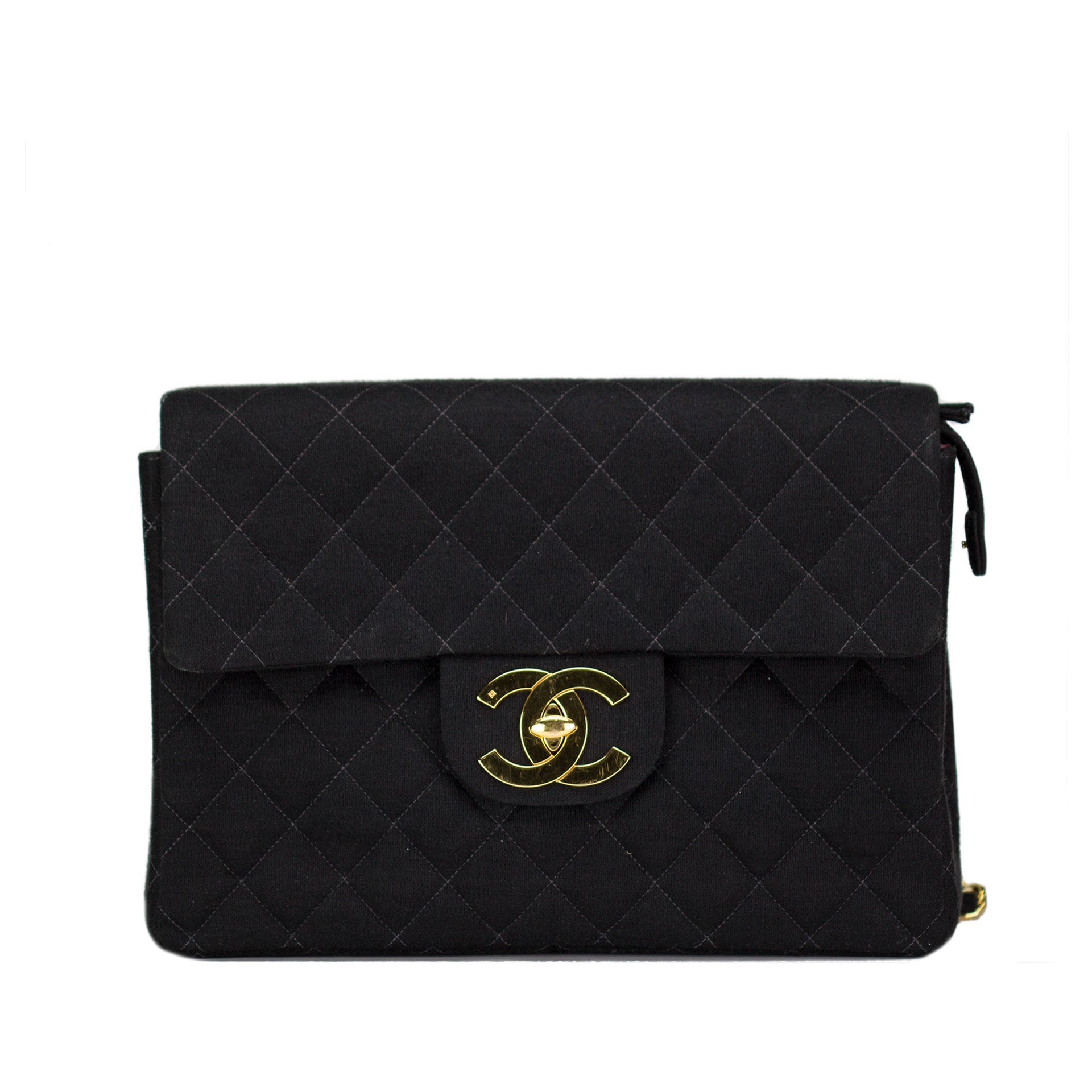 Chanel Canvas Quilted Cloth Jumbo Classic Flap Backpack