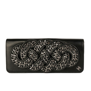 Chanel Knotted Signature Chain Lambskin Clutch