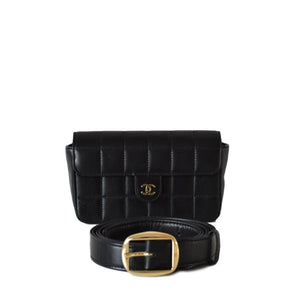 Chanel woman waist belt bag quilted original leather version