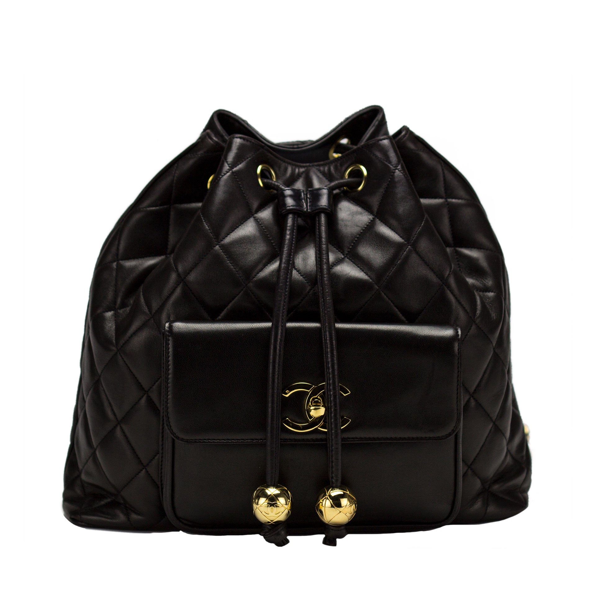 Chanel Lambskin Quilted Pocket Logo Backpack – House of Carver