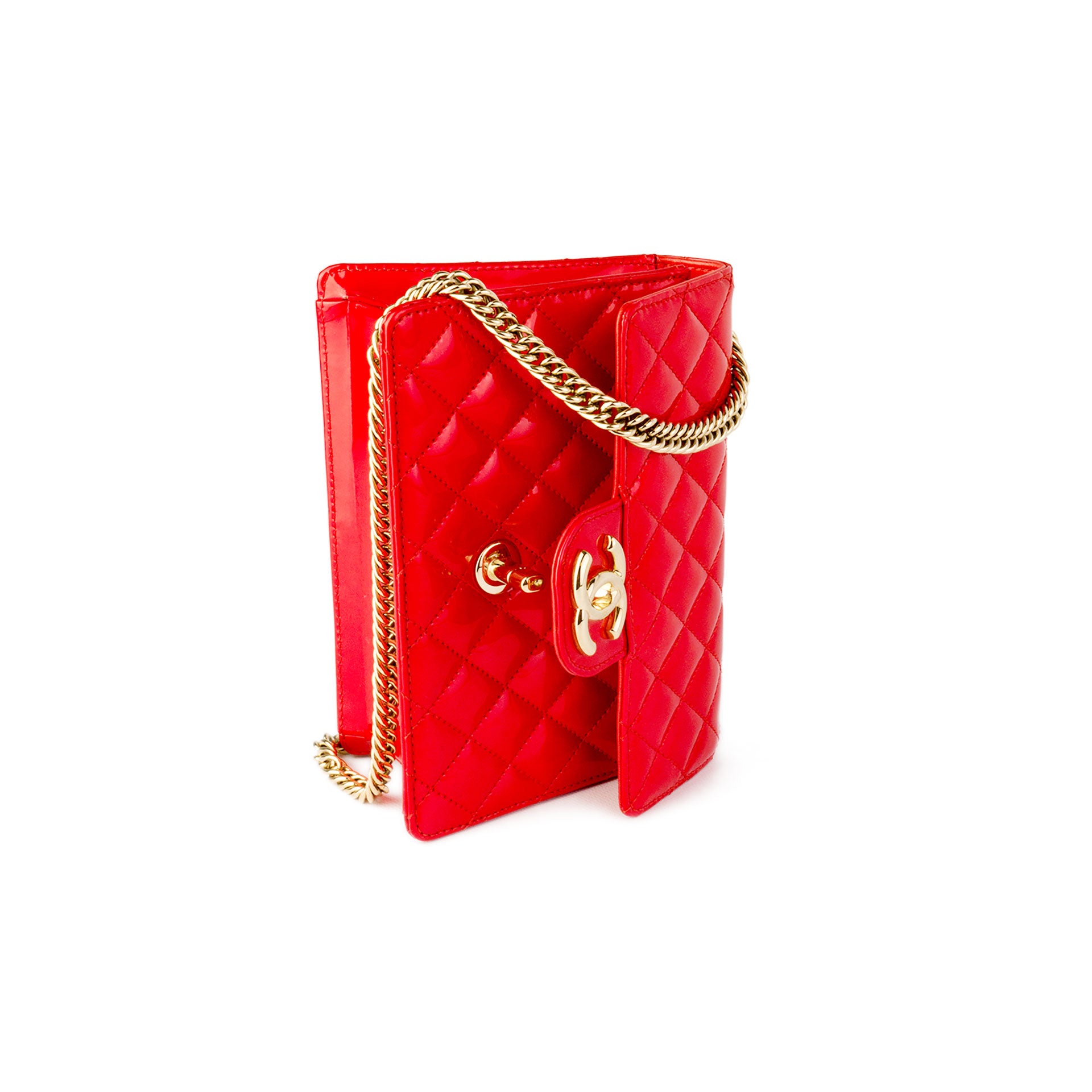 Chanel Rare Vintage Red Mini Patent Classic Flap