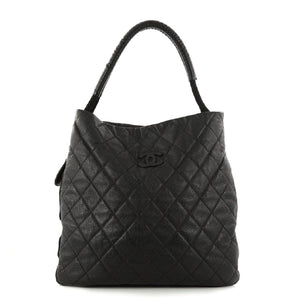 chanel quilted shopper tote bag