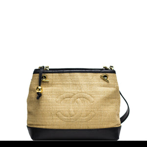 Chanel Woven Straw and Lamb Tote