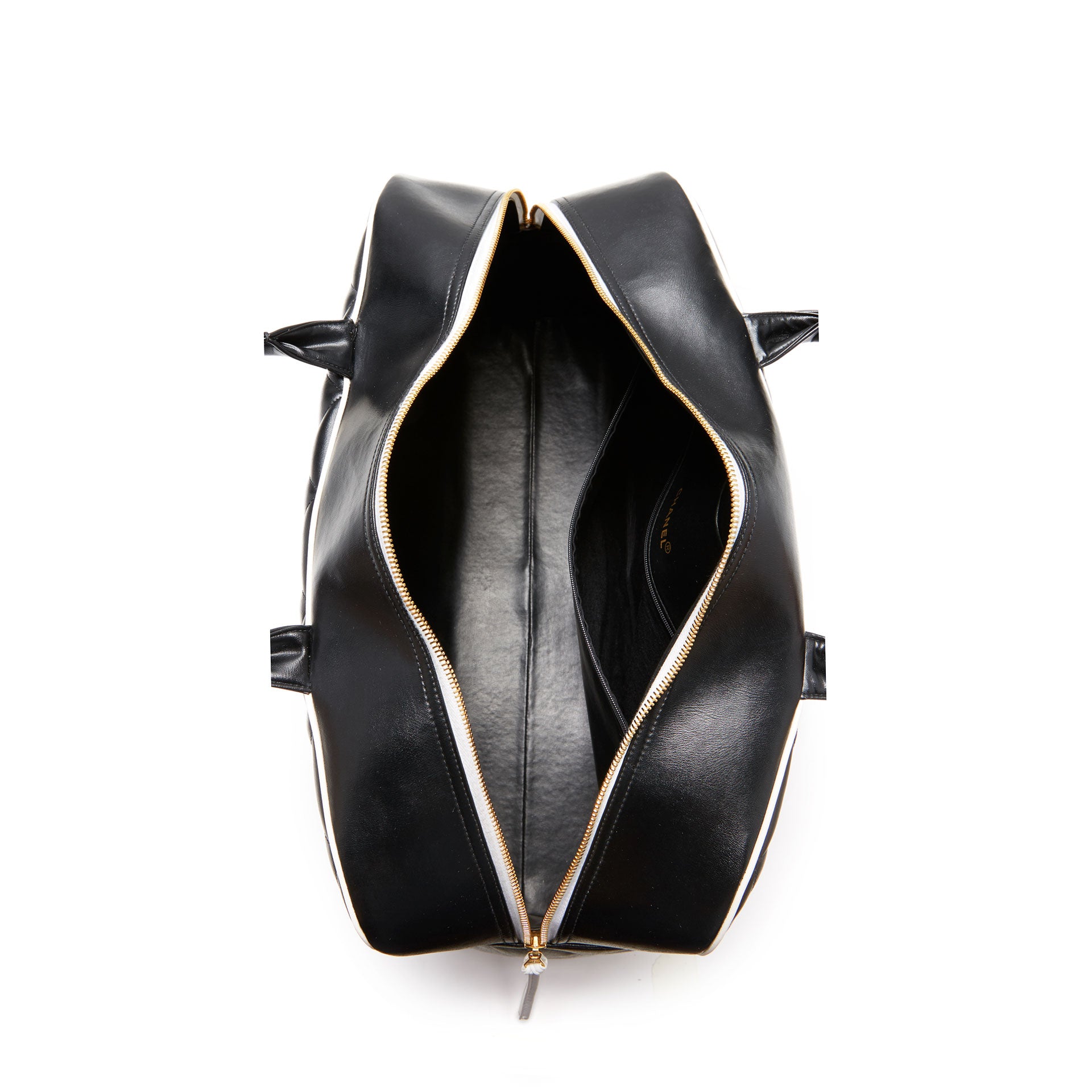 Chanel Black Cambon CC Duffle Satchel Shoulder Bag