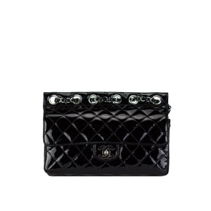 Chanel So Black Matelasse Patent Leather Single Flap Bag