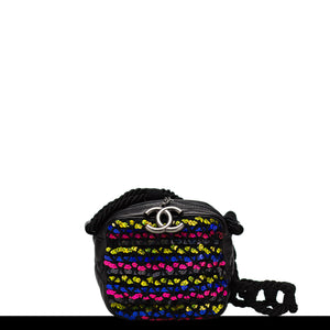 Chanel Lambskin Crossbody Mini Sequin Rainbow Camera Tote