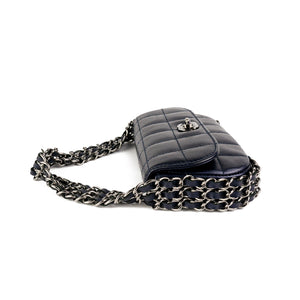 Chanel Chain Around Mini Dark Navy Clutch Flap